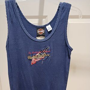 Harley-Davidson Women's Tank Top, Blue, Size Small - Freedom - N. Canton OH
